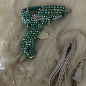 Customize bling blue glue gun